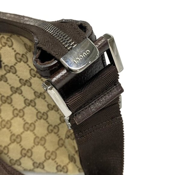 GUCCI GG Beige Dark Brown Jacquard Leather - Shoulder Bag 498-080825 - Picture 8 of 14